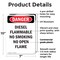 Signmission Diesel Flammable No Smoking No Danger Sign, Plastic, 7in W x 10in L, 2PK OS-2PACK-DS-P-710-V-2363 - alternate 4